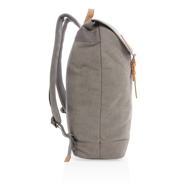 Canvas laptop backpack PVC free - Grey