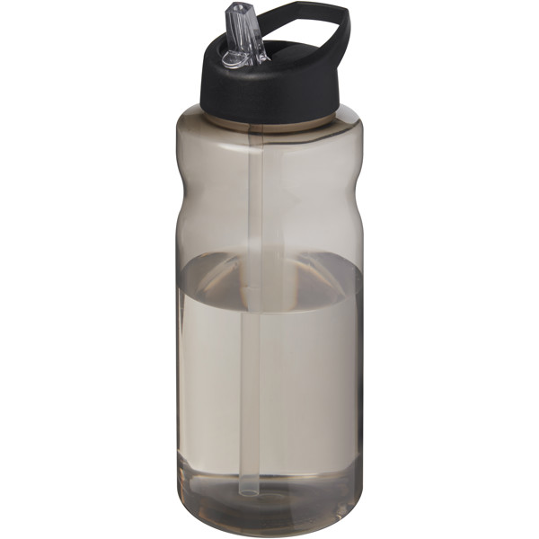 Športová fľaša H2O Active® Eco Big Base s objemom 1 l a viečkom s výtokom - Uhľová / Jednofarebná čierna