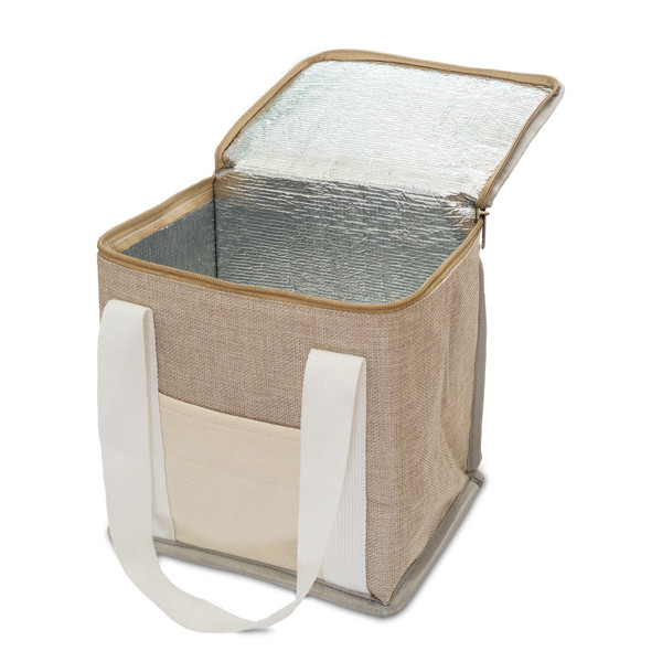 Loni insulated juta lunch bag