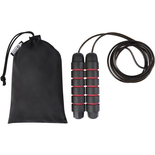 Corde à sauter Austin souple dans une pochette en PET recyclé - Rouge