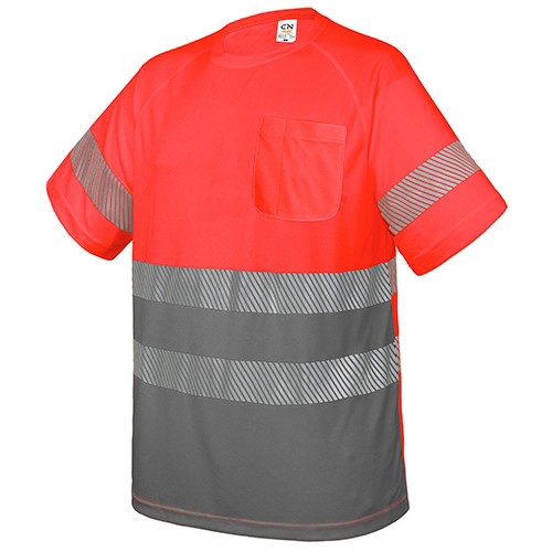 T-SHIRT WITH POCKET AND ELASTIC REFLECTIVE BANDS "QVO"