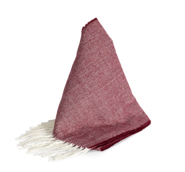 Fringed Scarf - Wine / Natural