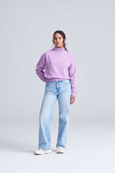 Women's Cropped 1/4 Zip Sweat - Arctic White / XXS