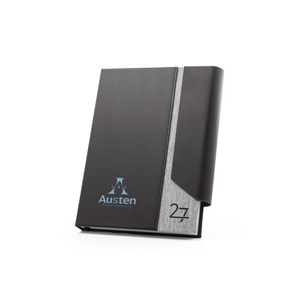 AUSTEN A5. Agenda A5 em PU (58% reciclado) e poliéster reciclado (100% rPET) 300D