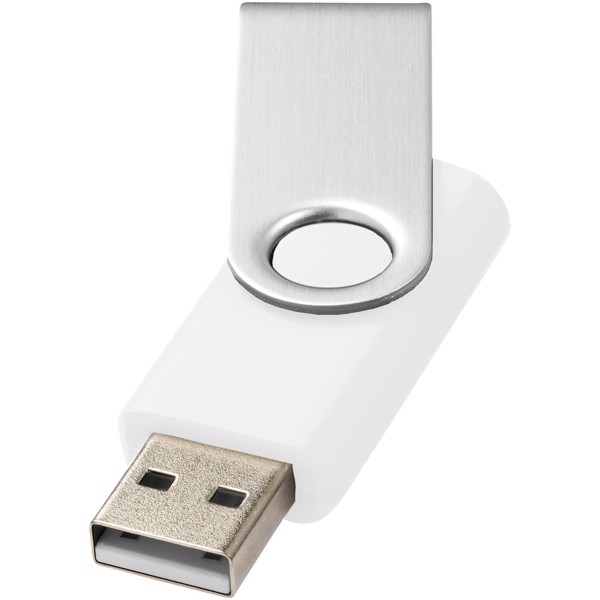 Memoria USB básica de 8 GB "Rotate" - Blanco / Plateado