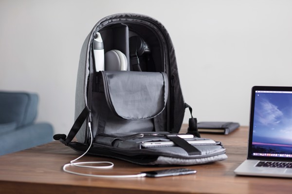 Bobby Hero Regular, Anti-theft backpack - Grey / Black