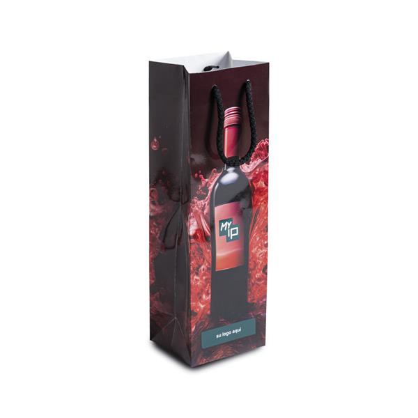 Saco De Papel, Garrafa De Vinho, Brilhante - Branco