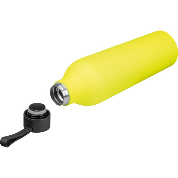 Rubberised drinking bottle, 750ml DARIA - Yellow