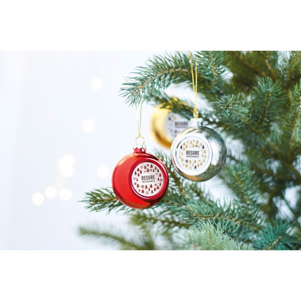 Božična kroglica Happy Ball 6 cm PP - Silver