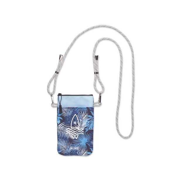 Bolsa acolchoada para telemóvel com cordão ajustável 