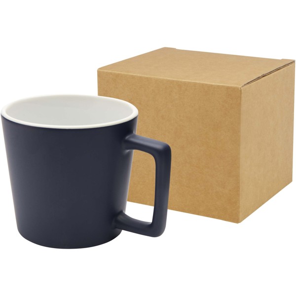 Cali 370 ml ceramic mug with matt finish - Navy Blue