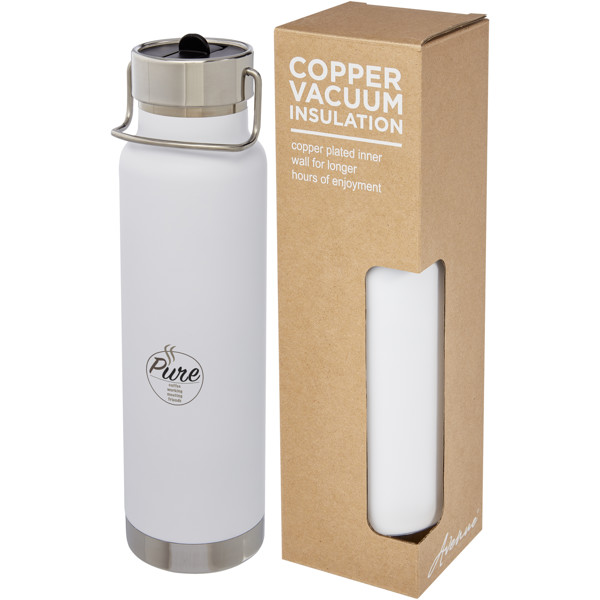 Garrafa desportiva de 750 ml com isolamento a vácuo em cobre "Thor" - Branco