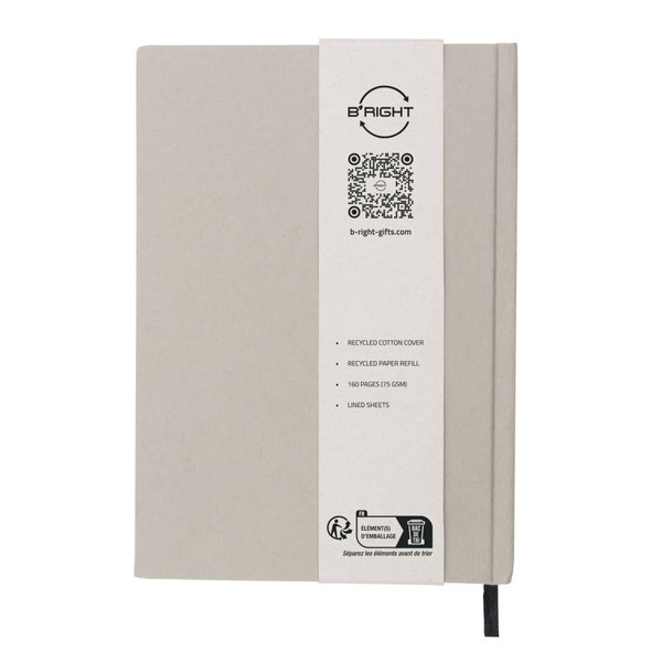 Notebook approx. A5 B'RIGHT with recycled cotton cover | Tamytrice