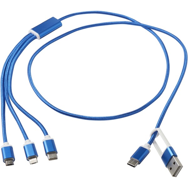 Câble de charge 5-1 Versatile en aluminium recyclé - Bleu royal