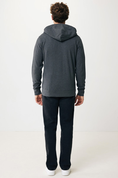 Iqoniq Abisko recycled cotton zip through hoodie - Heather Anthracite / L