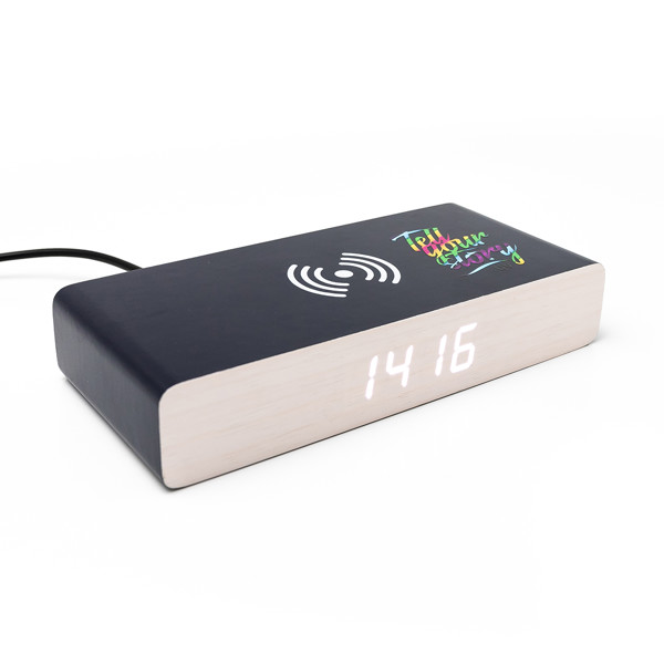 Nesna wireless charger with clock