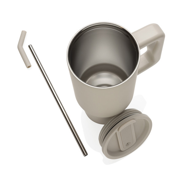 Mug 900ml en acier inoxydable recyclé Embrace RCS - Beige
