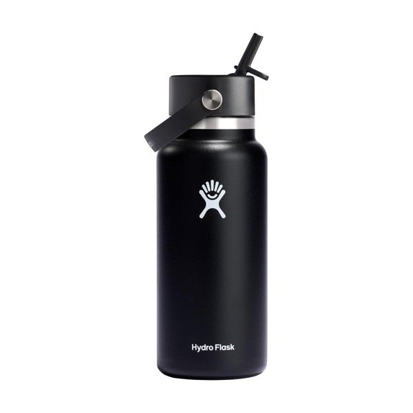 Hydro Flask Wide Mouth with Flex Straw Cap 946 ml bouteille d'eau - noir
