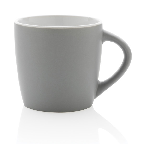 Keramický hrnek s barevným vnitřkem 300ml - Šedá / Bílá