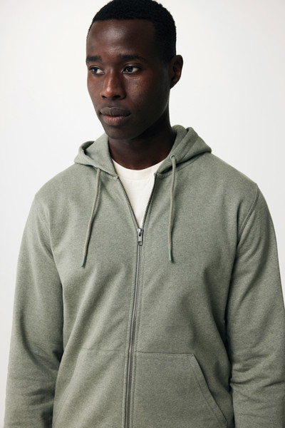 IQONIQ Abisko recycled cotton zip through hoodie - Heather Green / XXXL