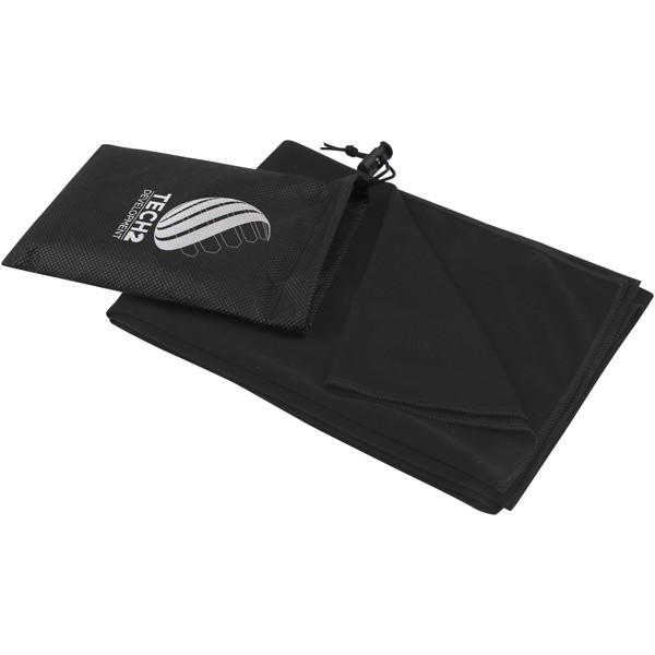 Asciugamano sportivo in PET riciclato 50 x 100 cm Lucas - Nero