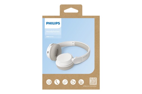 TAH3209 |Philips Bluetooth on ear-hovedtelefoner med 25 timers spilletid - Hvid