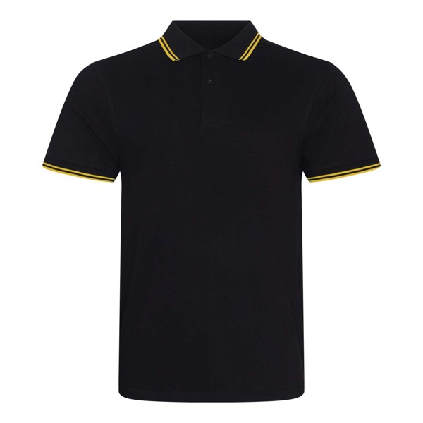 Polo majica s rastezljivim vrhom - Crna / Žuta / S