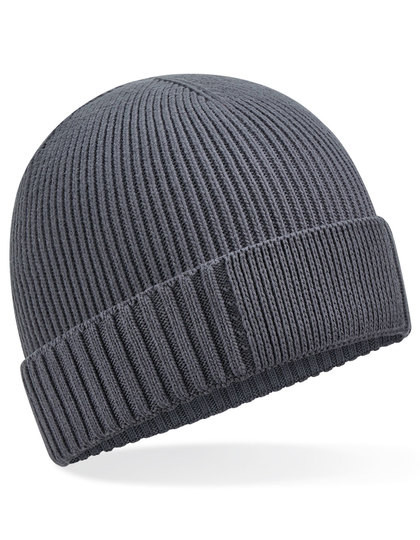 Organic Cotton Engineered Patch Beanie - Graphite Grey / One Size