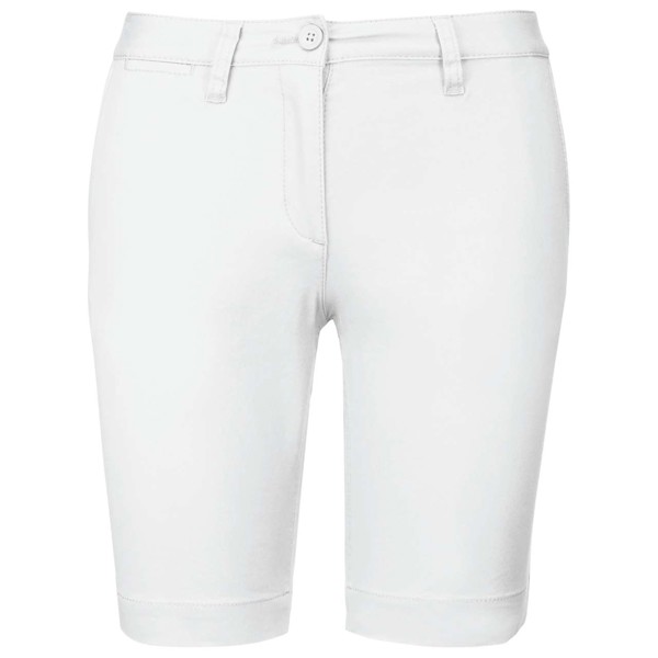 Ladies' Chino Bermuda Shorts - White / 36