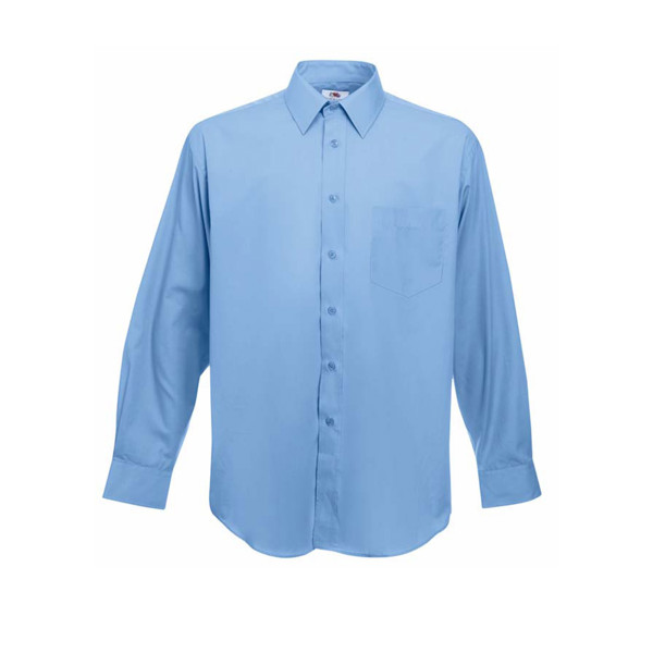 Camisa Poplin Manga Comprida 120G - 55% Algodão/ 45% Poliéster - Azul Claro / 2XL