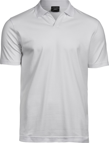 Moška luksuzna polo majica z V-izrezom, raztegljiva, Tee Jays | TJ 1404 - Bela / 2XL