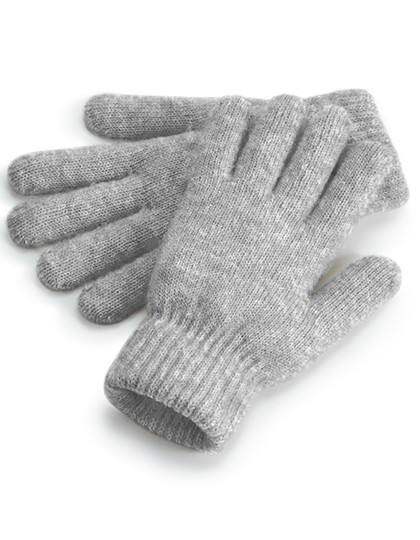 Cosy Ribbed Cuff Gloves - Grey Marl / One Size