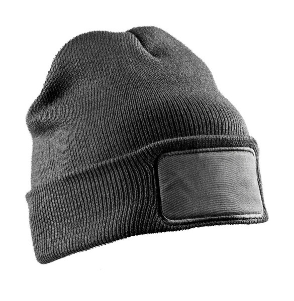 Recycled Double Knit Printers Beanie - Grey / ONE SIZE