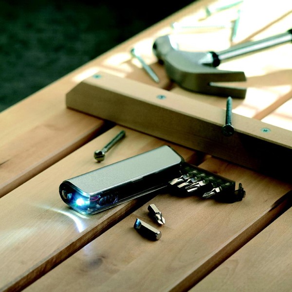 Multitool holder and LED torch Alutool