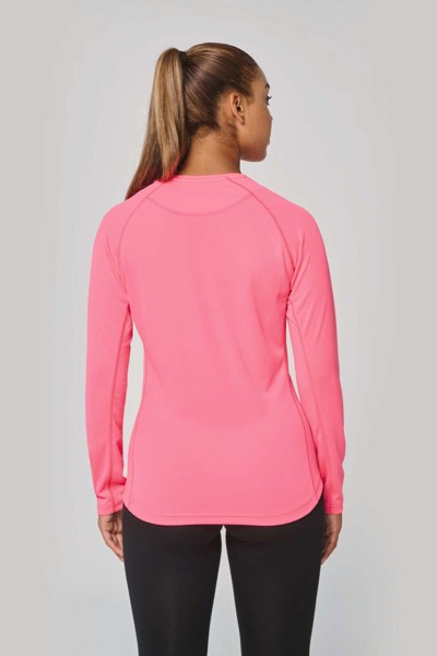 Ladies' Long-Sleeved Sports T-Shirt - White / XL