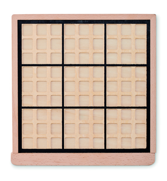 Wooden sudoku board game