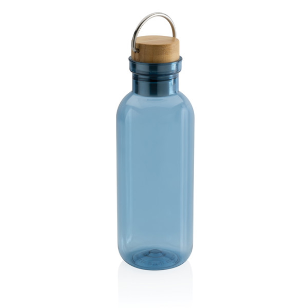 Bouteille 680ml en rPET RCS, couvercle en bambou - Bleu