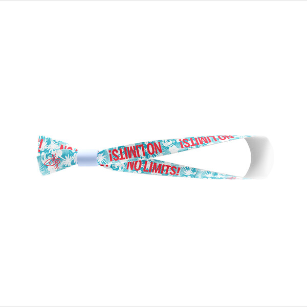 Polyester sublimatie polsbandjes - Full color / Licht staalblauw / Plastic niet-verwijderbare sluiting