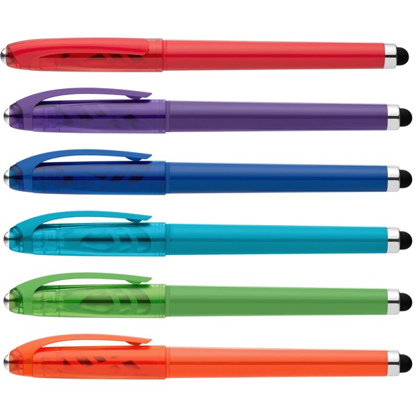 Prism Recycled Plastic Fidget Ball Stylus Gel Pen - Assorted / Silkscreen