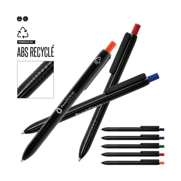 STYLO BILLE ECRITURE BLEUE MATIERE RECYCLE - Noir