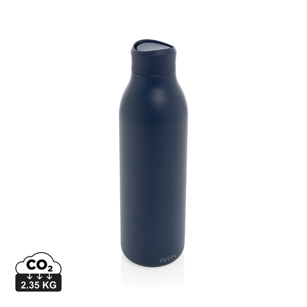 Bouteille d'eau 600ml en acier recyclé RCS Avira Alok - Bleu Marine