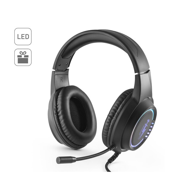 Thorne Headset RGB. ABS slušalice za igranje s kabela, mikrofonom i RGB LED svjetlima
