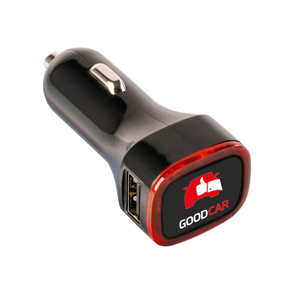 Chargeur voiture USB COLLECTION 500 - rouge