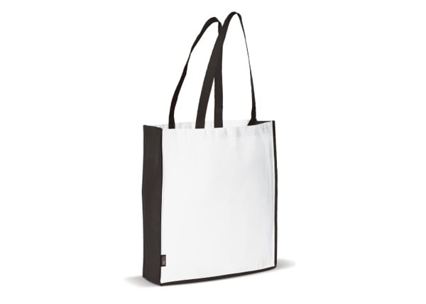 Carrier bag non-woven 75g/m² - White / Black