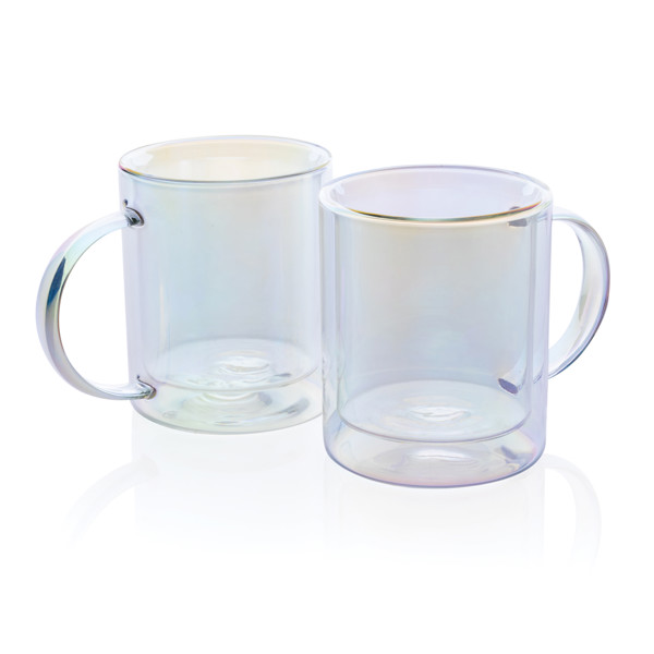 Doppelwandiger Deluxe-Becher aus galvanisiertem Glas