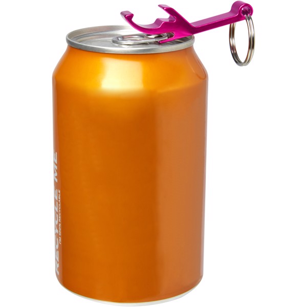 Tao bottle and can opener keychain - Magenta