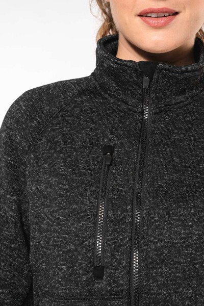 Ladies' Full Zip Heather Jacket - Dark Khaki Melange / L