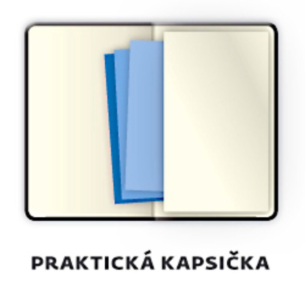 Notebook Black White L lined