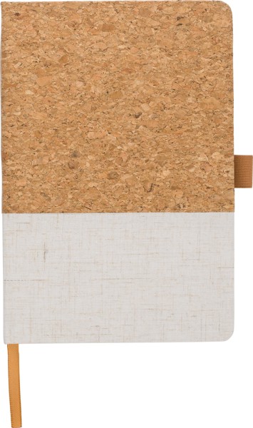 Notitieboek Trevor | Kurk | A5 | Gelinieerd - wit