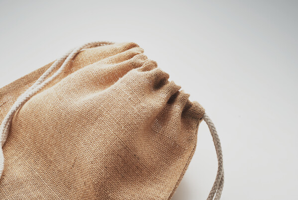 Borsa con coulisse in iuta Fukuro - Beige